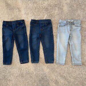 Bundle of Girls Size 2T Toddler Jeggings/Skinny Jeans (3 pairs)